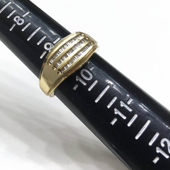 Men's 14K YG Hand Assembled Custom Made Baguette Diamond Ring - Picture 7 of 10